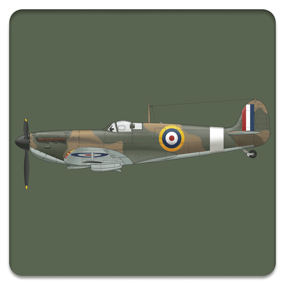 Spitfire Bamboo Drinks Coaster (100x100x10)
