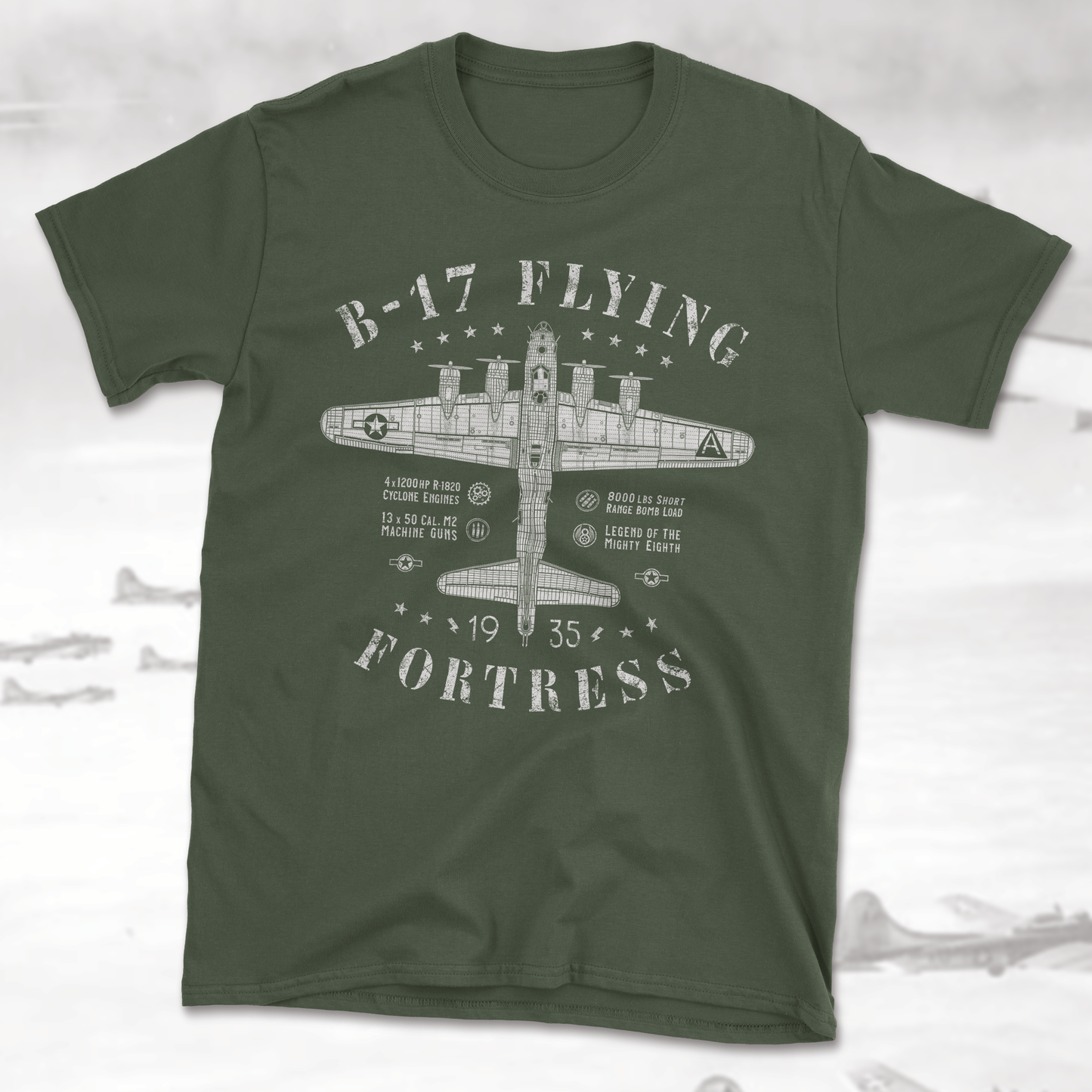 B-17 Flying Fortress 1935 Edition T-Shirt By 909 Apparel