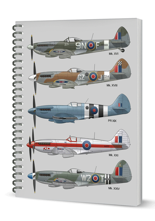 Spitfire Spiral Bound Notebook (A5 140 Page Lined