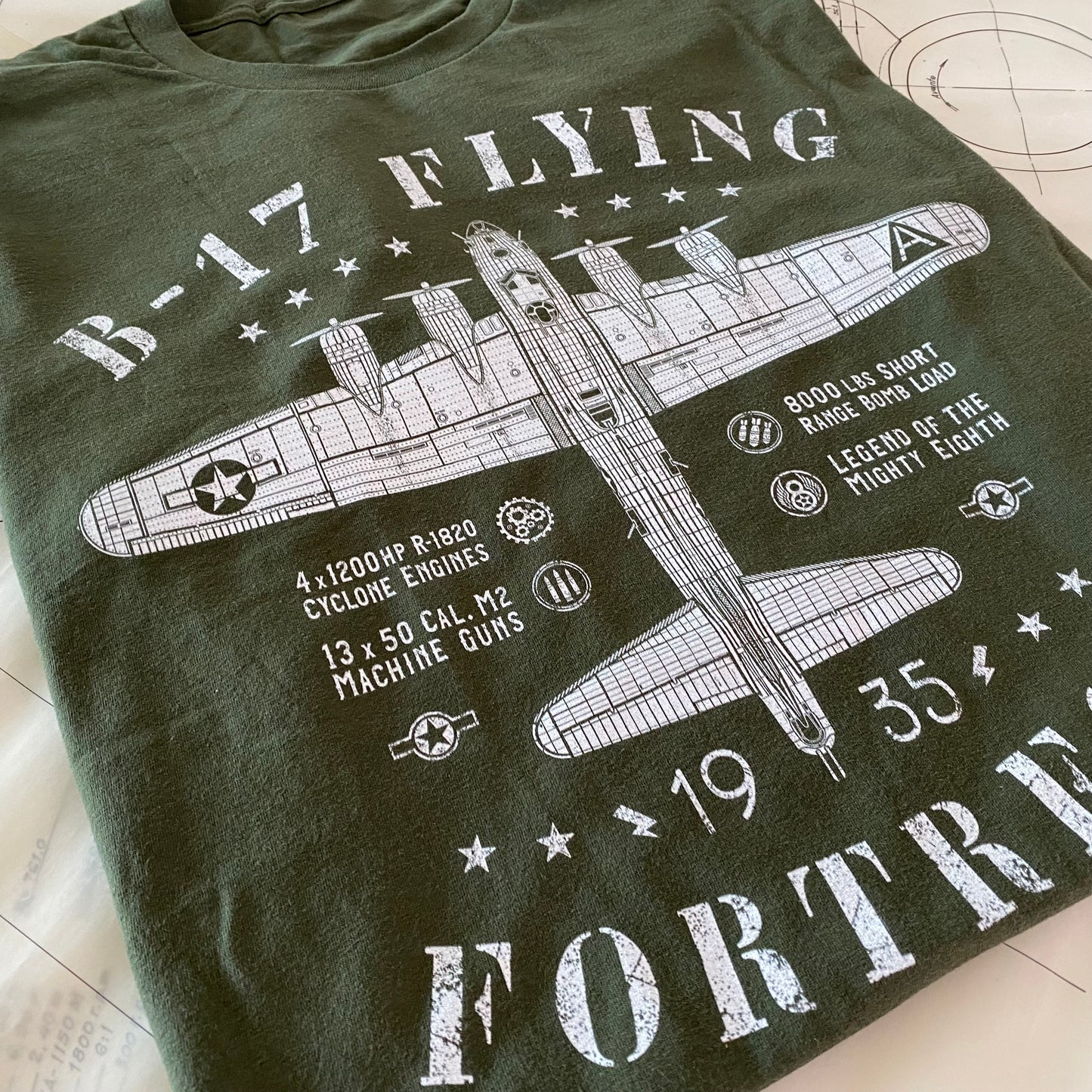 B-17 Flying Fortress 1935 Edition T-Shirt By 909 Apparel